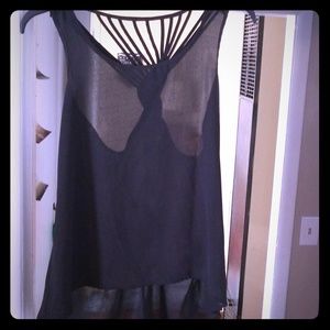 Sheer black top